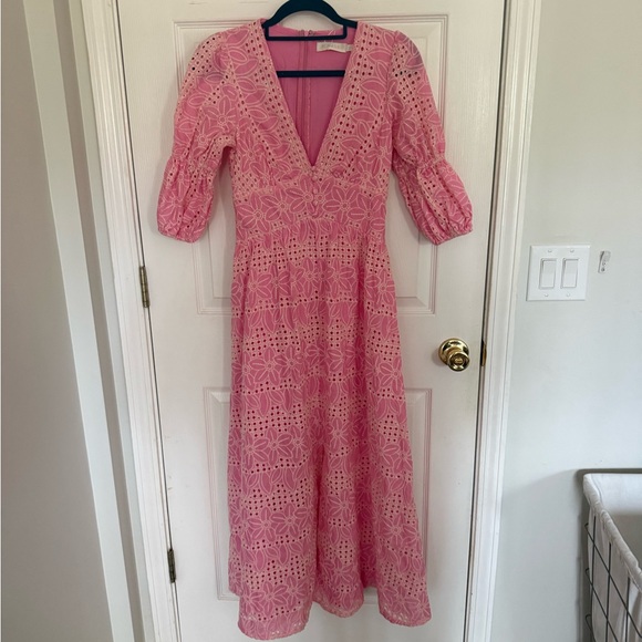 Dresses & Skirts - Gingham & Heels Obella Pink Eyelet Maxi Dress NWT Size 4